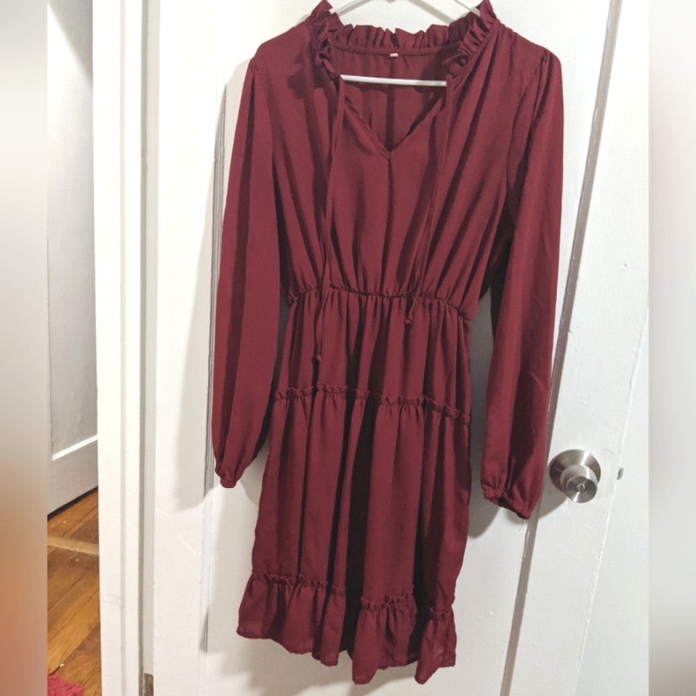 Sheer red/burgundy dress size L